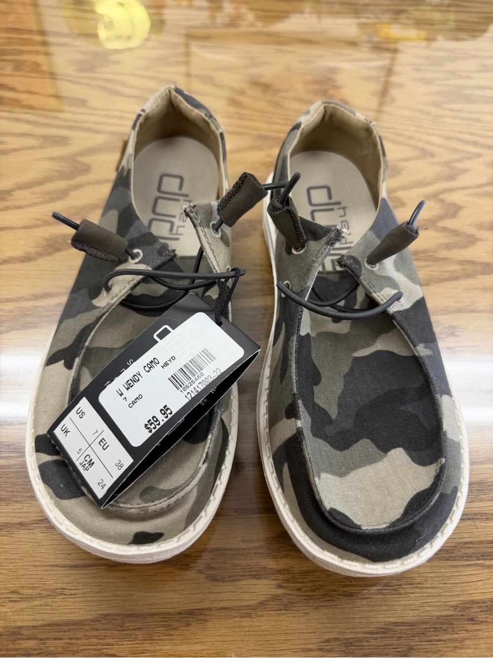NEW Hey Dude Wendy Camo Slip On Casual Shoes Womens Size 7